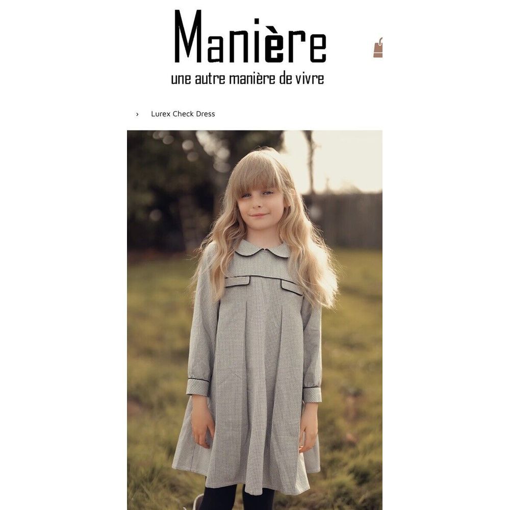 Maniere Of New York Lurex Check dress Girl's Size 6-7‎ NWOT Christmas Bundle